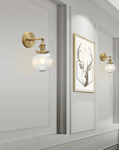 DecorBites™ Industrial Ribbed Glass Wall Sconces for Kitchen Living Room Bedroom