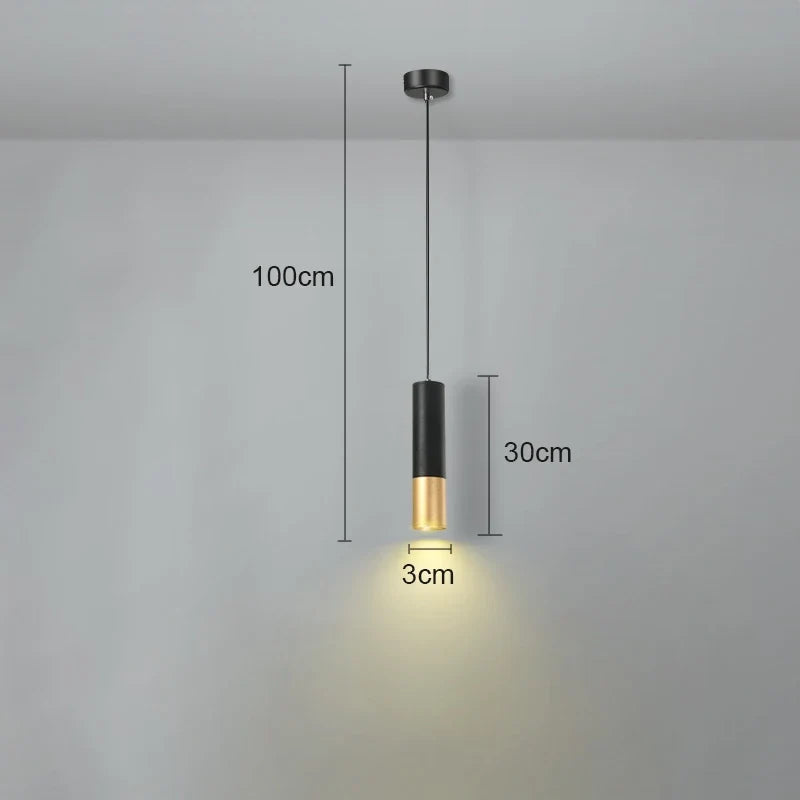 Nordic Black or Gold Iron Acrylic Pendant Light