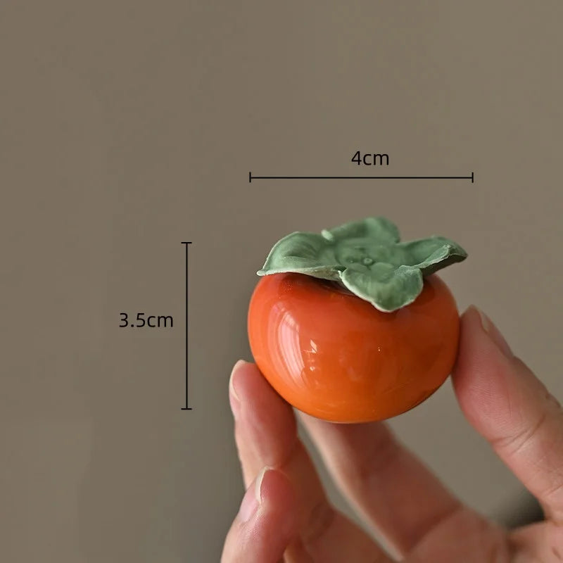 DecorBites™ Fruit Sculpture Tea Caddy Home Decor Ornament Strawberries Persimmon Decoration