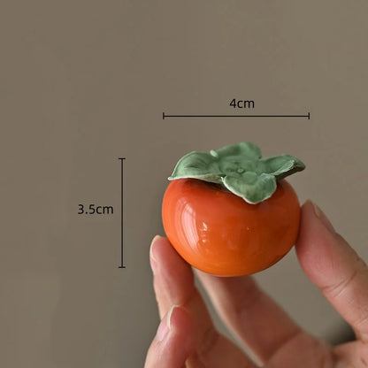 DecorBites™ Fruit Sculpture Tea Caddy Home Decor Ornament Strawberries Persimmon Decoration