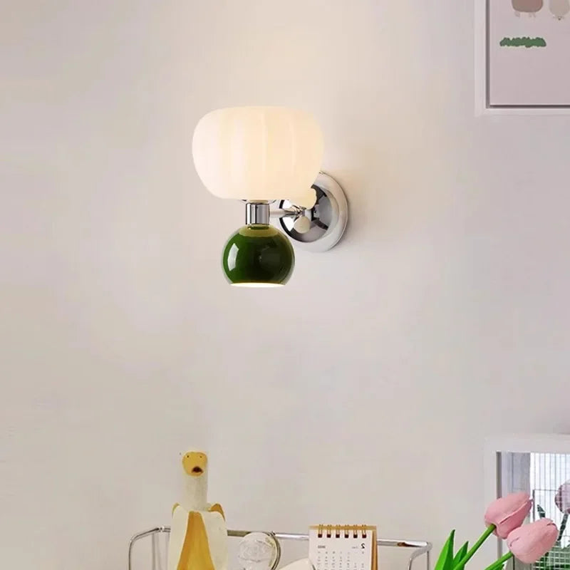 Decorbites™ Sahne Brise Kürbis LED Wandlampen, Elegante Beleuchtung für Schlafzimmer Wohnzimmer Esszimmer Flur