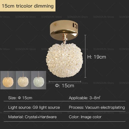 Decorbites™ Kristall-Runder Raum-Lüster - Elegante & Romantische Beleuchtung für Modernes Nachttisch-Dekor