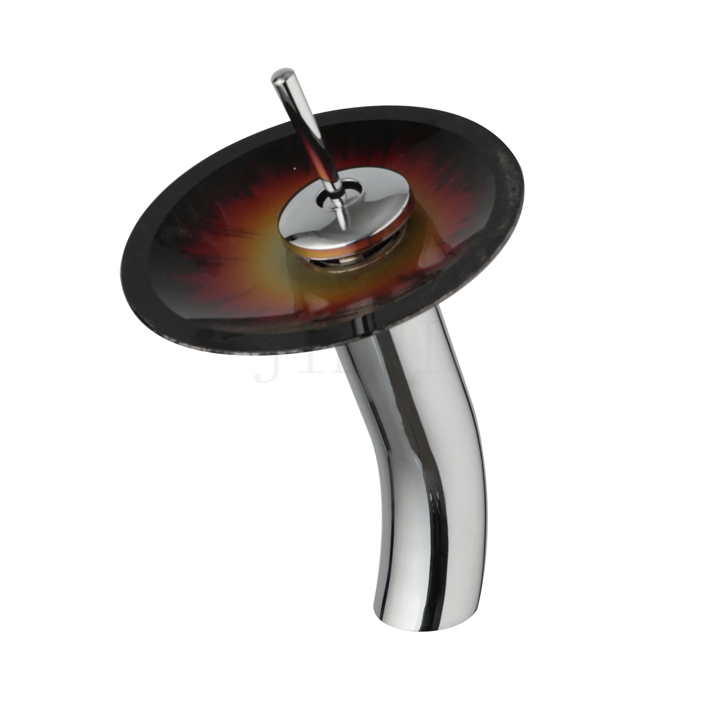 Decorbites™ Glas-Schaukel-Griff-Waschbeckenarmatur, Wasserfall-Mischbatterie, Chrom-Finish