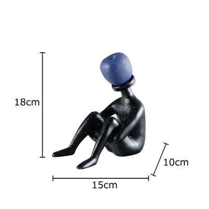 DecorBites™ Abstract Thinker Resin Sculpture for Room Aesthetics Ornaments and Decor