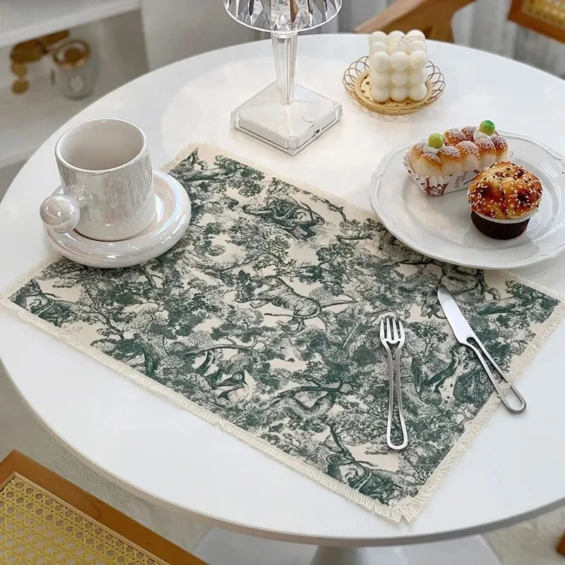 Decorbites™ Baumwoll-Leinen-Platzset - Tischdecken-Polster für Küchen-Essbereich