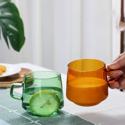 Decorbites™ 350ml Glas-Kaffeetasse Teetasse Saftbecher Hitzebeständig Langlebig Hochwertiges Borosilikatglas