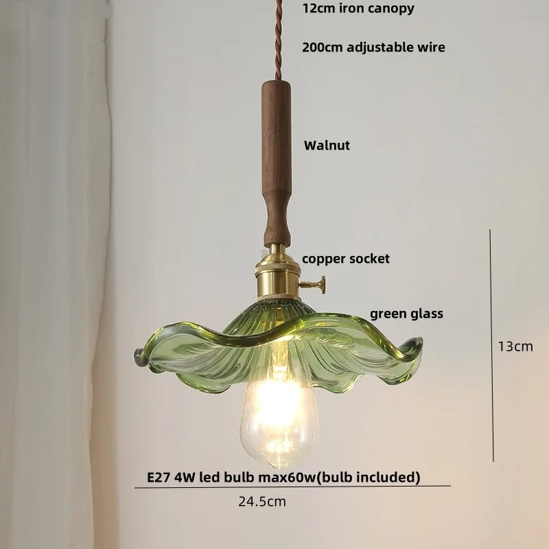 Decorbites™ Glas-LED-Pendantleuchte Walnussbaum Kupferschalter Nordisches Hängelicht