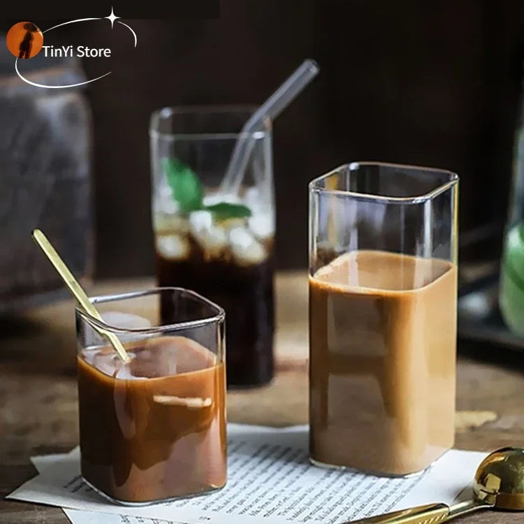 Decorbites™ Glas-Kaffeetasse Teetasse Becher mit Henkel Trinkgeschirr Frühstück Milchbecher Glasbecher