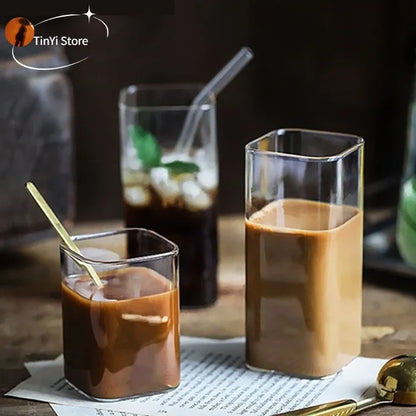 Decorbites™ Glas-Kaffeetasse Teetasse Becher mit Henkel Trinkgeschirr Frühstück Milchbecher Glasbecher