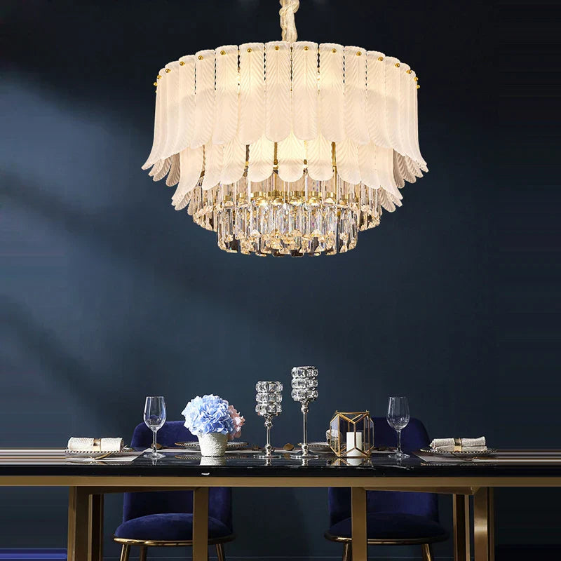 Decorbites™ Golden Crystal Kronleuchter: Postmoderne Luxus-Runde Kronleuchter für das Wohnzimmer