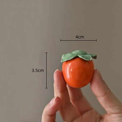 DecorBites™ Fruit Sculpture Tea Caddy Home Decor Ornament Strawberries Persimmon Decoration