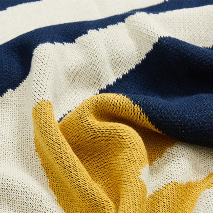 Decorbites™ Blatt-Jacquard-Gestrickte Decke - Weiche, flauschige Baumwolldecke für Wohnzimmer, Sofa, Bett