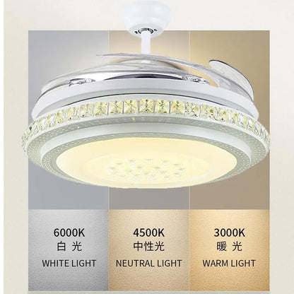 Decorbites™ Kristall-Leuchter-Deckenventilatoren mit unsichtbarem Deckenventilator-Licht, Fernbedienung, 6 Geschwindigkeiten