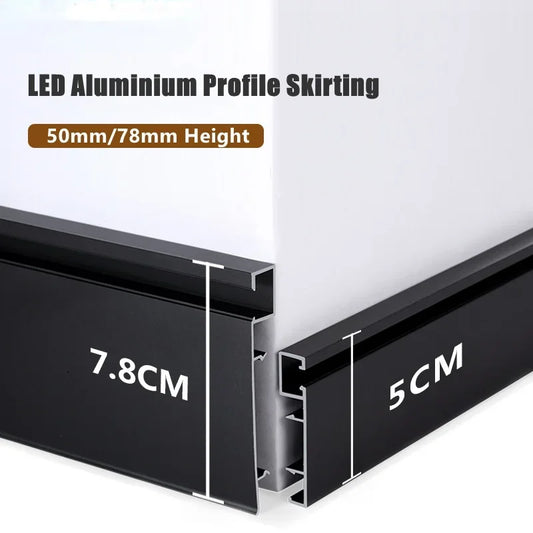Decorbites™ LED Aluminium-Profil Sockelleiste 1M/2M Lineares Leuchtensystem für Oberflächenmontage an Sockelleisten
