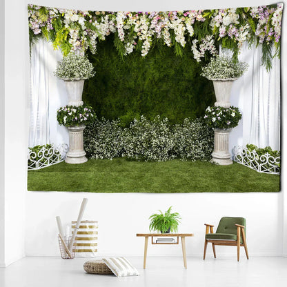 Decorbites™ Gartenlandschaft Wandbehang aus Tapisserie Natürliche Boho-Heimdekoration Landschaftskunst