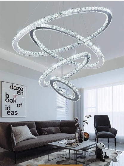 Decorbites™ Kristallring-Anhänger-Kronleuchter: Moderne Deckenlampe zur Dekoration des Wohnzimmers