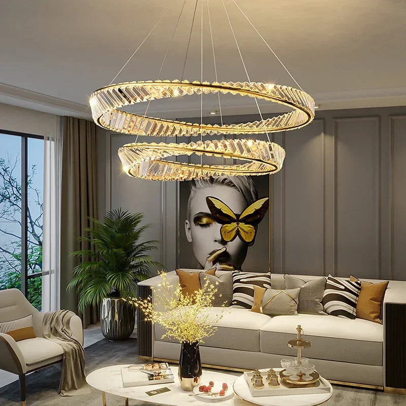 Decorbites™ Gold LED Kristall-Hängeleuchter für luxuriöse Beleuchtung im Wohn- und EsszimmerDeko