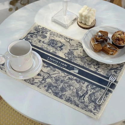 Decorbites™ Baumwoll-Leinen-Platzset - Tischdecken-Polster für Küchen-Essbereich