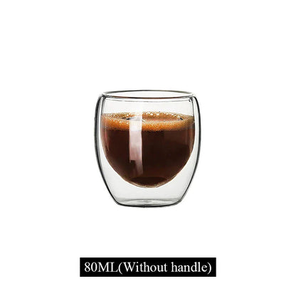 Decorbites™ Doppelwandige Borosilikatglas-Tasse hitzebeständiger Tee-Kaffee-Becher