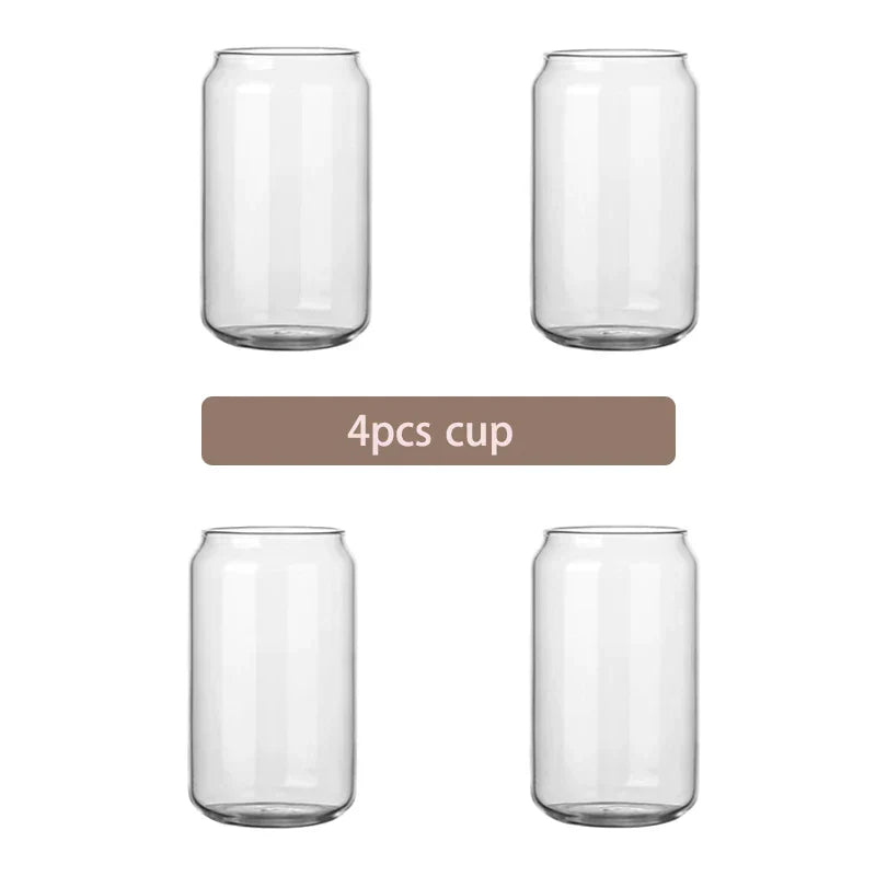 Decorbites™ Glasbecher-Set mit Bambusdeckel: Bubble Tea, Kaffee, Wein, Milchtee-Becher.