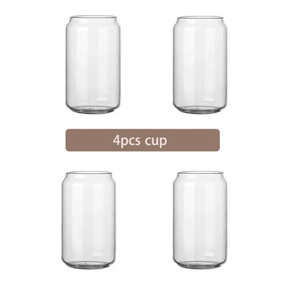 Decorbites™ Glasbecher-Set mit Bambusdeckel: Bubble Tea, Kaffee, Wein, Milchtee-Becher.