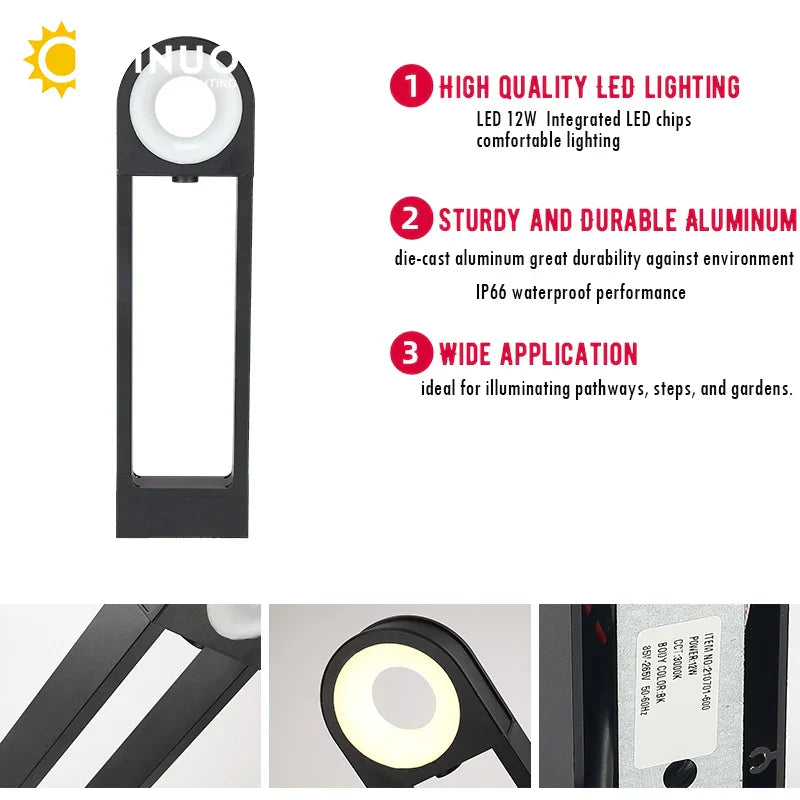 Decorbites™ LED-Pfadlicht 12W Aluminium-Säule für Outdoor-Garten, Weg, Terrasse, Einfahrt