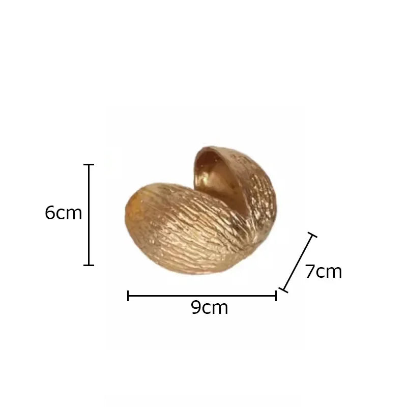Decorbites™ Goldene Nuss-Schalen-Ornamente Moderne Handwerkskunst Schreibtisch-Dekoration Kunstwerk Raumästhetik Dekoration