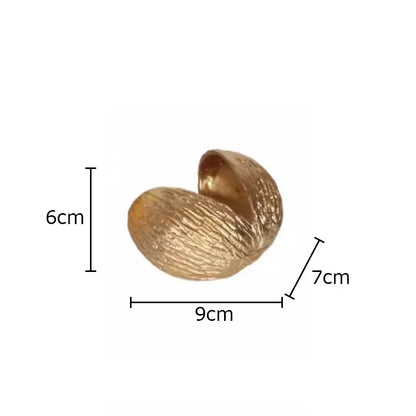 Decorbites™ Goldene Nuss-Schalen-Ornamente Moderne Handwerkskunst Schreibtisch-Dekoration Kunstwerk Raumästhetik Dekoration