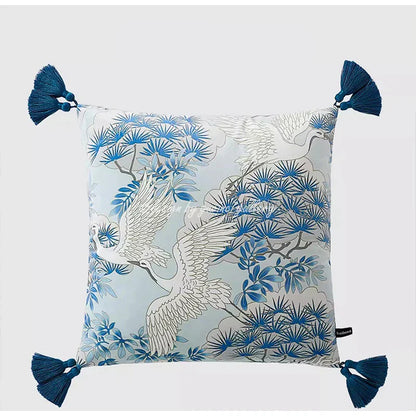 Decorbites™ Indigo-Blauer-Drachen-Samt-Kissenbezug 60x60 cm Eklektischer Stil für Heimdekoration