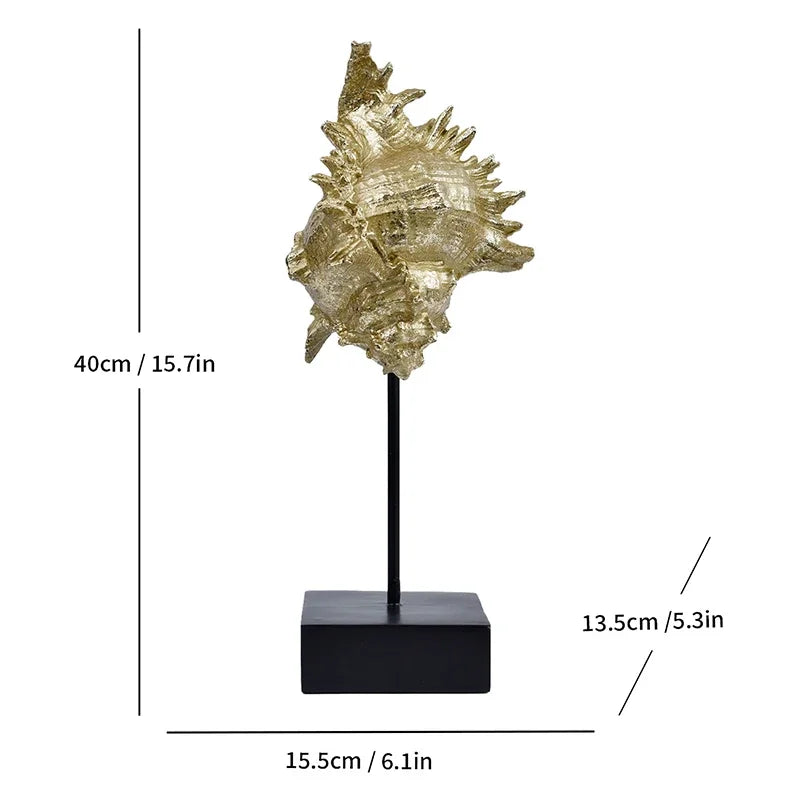 Decorbites™ Vergoldete Meerjungfrau-Statue Harz-Skulptur Raumdekoration Meeresorganismus-Ornament
