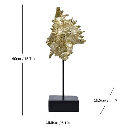 Decorbites™ Vergoldete Meerjungfrau-Statue Harz-Skulptur Raumdekoration Meeresorganismus-Ornament