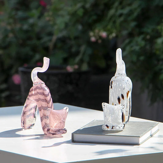 Decorbites™ Kristall-Katzenfigur | Dekorative Kätzchen-Statue zur Haushaltsdekoration
