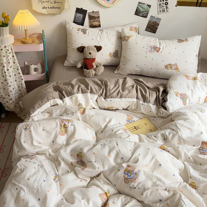 Decorbites™ Korean Floral Print Einzelbettwäschebezug: Süßer Komfort, ganzjährig, hautfreundlich