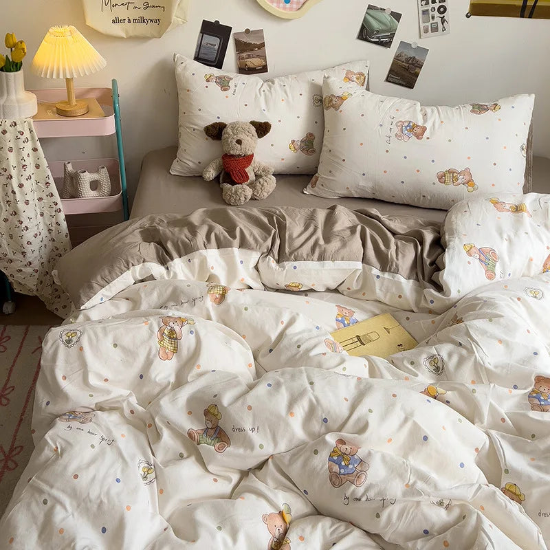 Decorbites™ Korean Floral Print Einzelbettwäschebezug: Süßer Komfort, ganzjährig, hautfreundlich