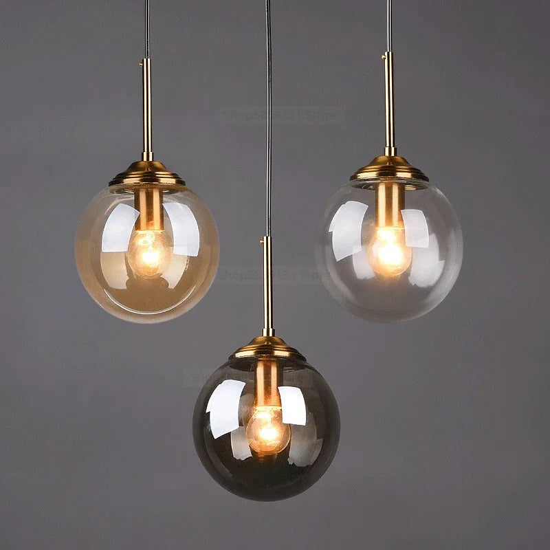 Decorbites™ Graue Glasball-Hängeleuchten Vintage-Spiegel Schlafzimmer Wohnzimmer Dekoration