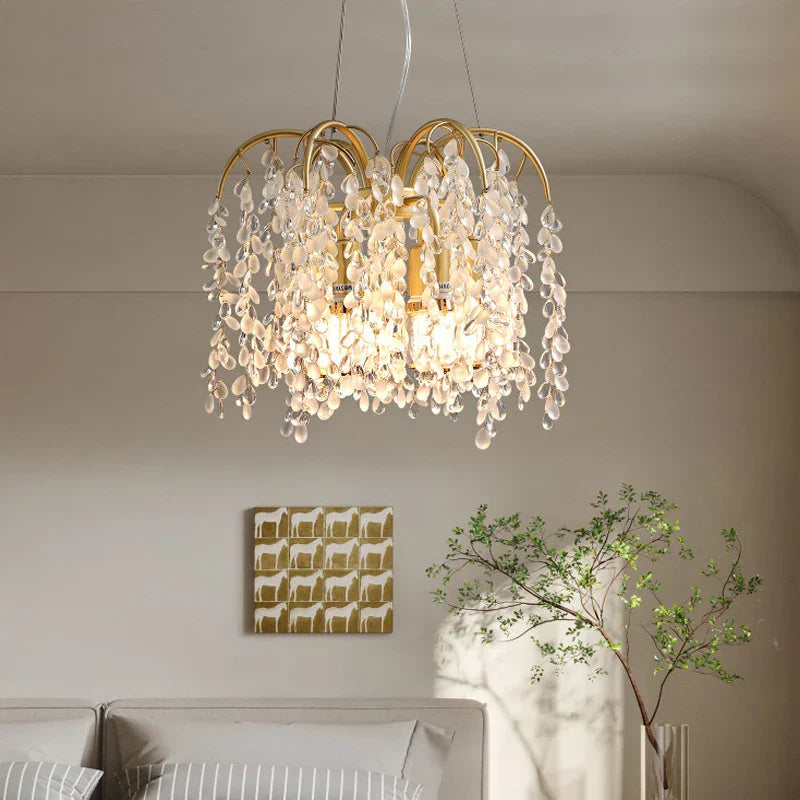 Decorbites™ Kristall-LED-Kronleuchter Golden Luxus-Wohnzimmer-Deckenleuchte