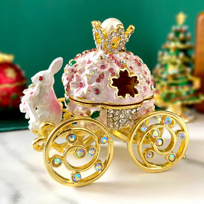 Decorbites™ Emaille-Tierfiguren-Schmuckschatulle | Sammlerstück für Eheringe & Wohnaccessoire