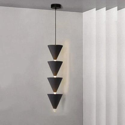 Decorbites™-Creme-Schlafzimmer-Kronleuchter: Minimalistisches Designer-Kegelförmiges Langes Linienverzweigtes Leuchtarmatur