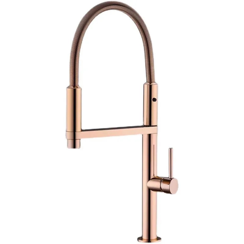 Gold Brass Spring Spout Faucet