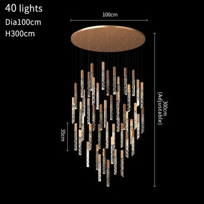 Decorbites™ Kristall-LED-Kronleuchter: Moderner Luxus-Treppenhaus- und Wohnzimmer-Hängeleuchte