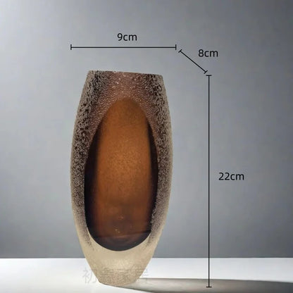 DecorBites™ Frosted Glass Vase for Home Decor and Floral Arrangements