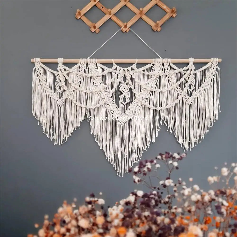 Decorbites™ Große Makramee-Bohemian-Wandbehang für Boho-Dekoration im Wohnzimmer