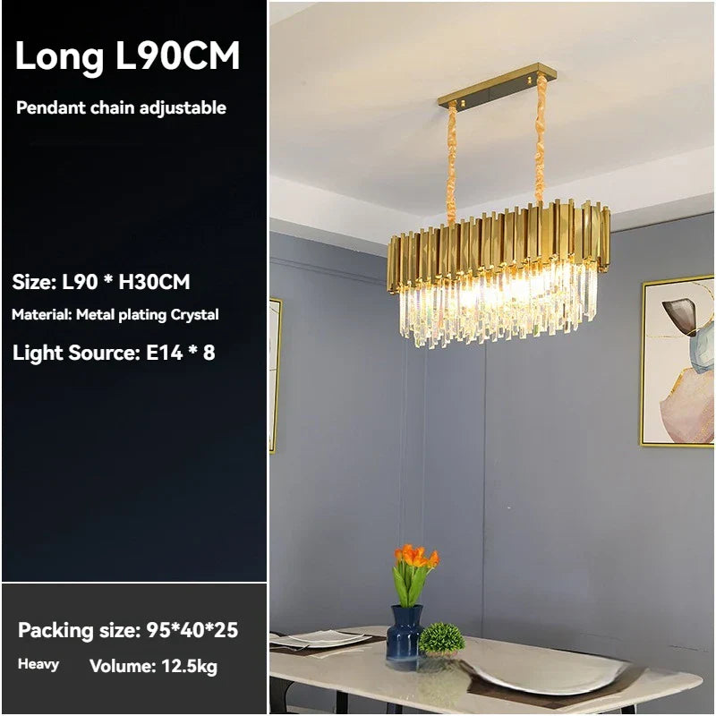 Decorbites™ Kristall-Gold-Hängeleuchte LED Deckenleuchte für Wohnzimmer Schlafzimmer Kücheninsel