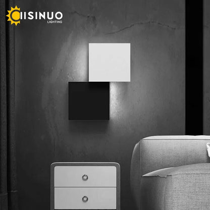 DecorBites™ Geometric LED Wall Sconce Black White Light for Living Room Bedroom Hallway