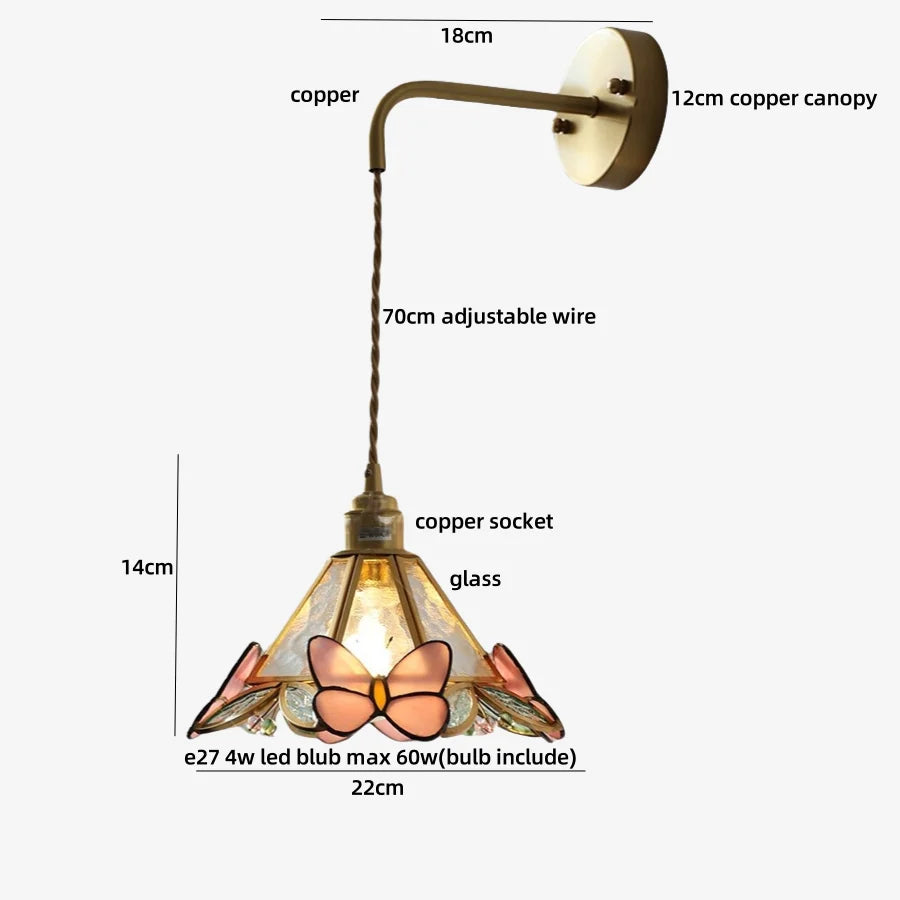 Glass Butterfly Wall Sconce