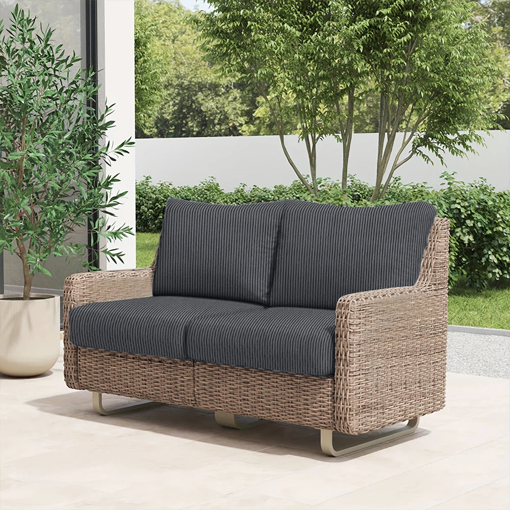 Striped Jacquard Patio Sofa Cover Elastic Luxury Fabric Sofa Seat Cushion Case Home Decor Thick Dustproof Outdoor Sofa Slipcover