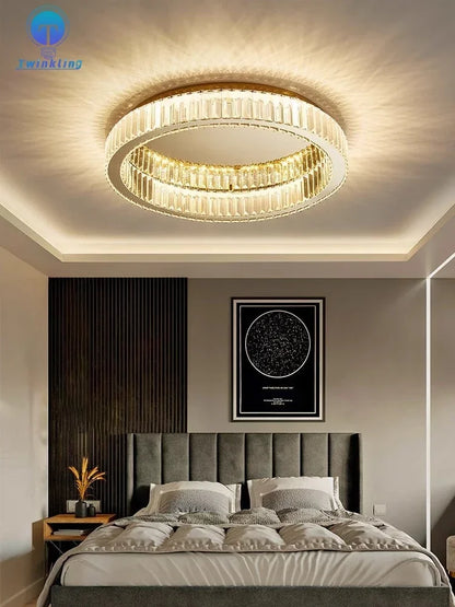 DecorBites™ Crystal Circle LED Ceiling Chandelier for Modern Living Spaces