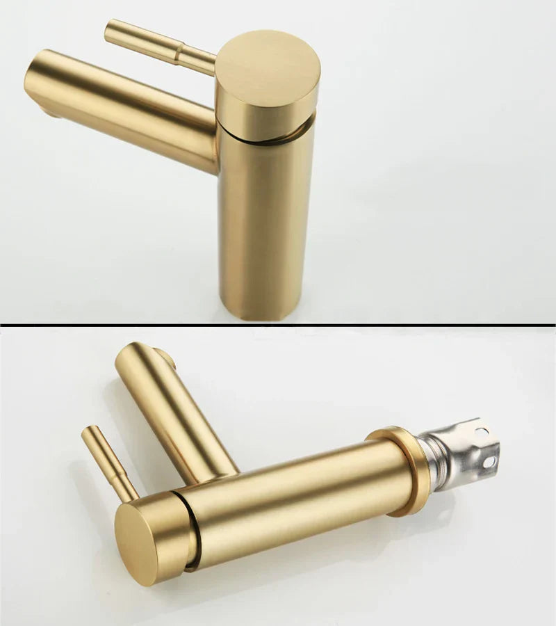 Decorbites™ Gold Beckenarmatur: Edelstahl-Einhebelmischer für Badezimmer und Küche