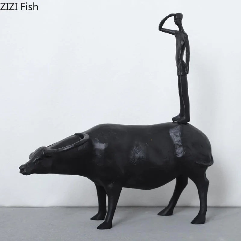 Decorbites™ Harleiter Hirtenjunge Harzfigur Skulptur für moderne Heimdekoration