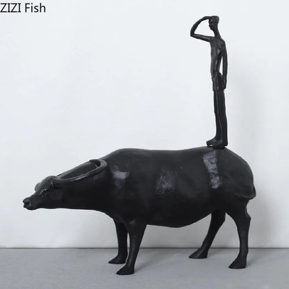 Decorbites™ Harleiter Hirtenjunge Harzfigur Skulptur für moderne Heimdekoration